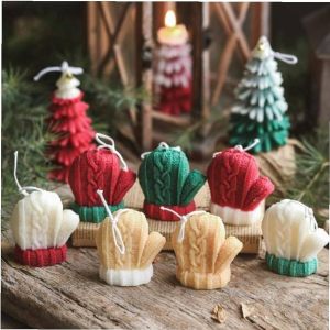 Colorful Winter Gloves Candles