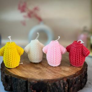 Colorful Winter Sweater Candles