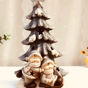 Cozy Christmas Tree Figurine Candle
