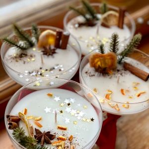 Festive Luxe Martini Glass Candles