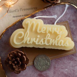 Merry Christmas Wax Ornament Candle
